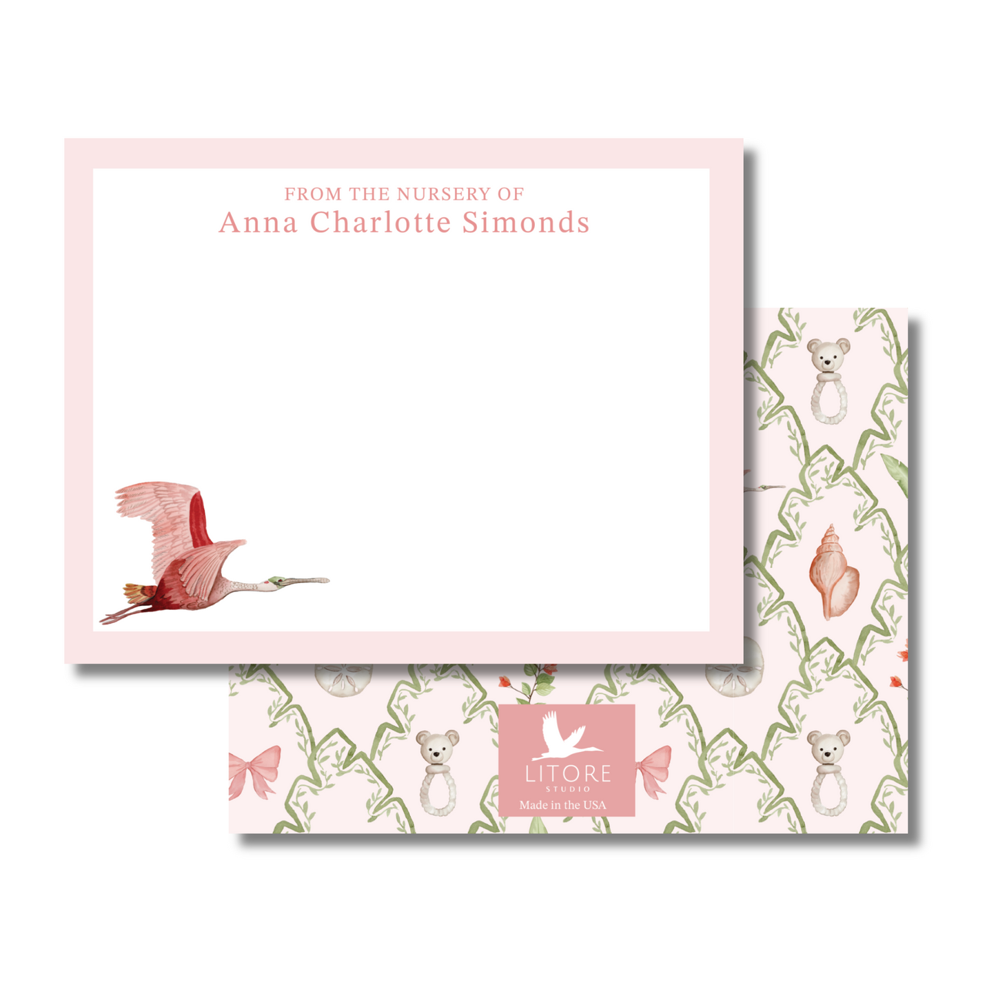 Nursery Notecards (Shell Pink)