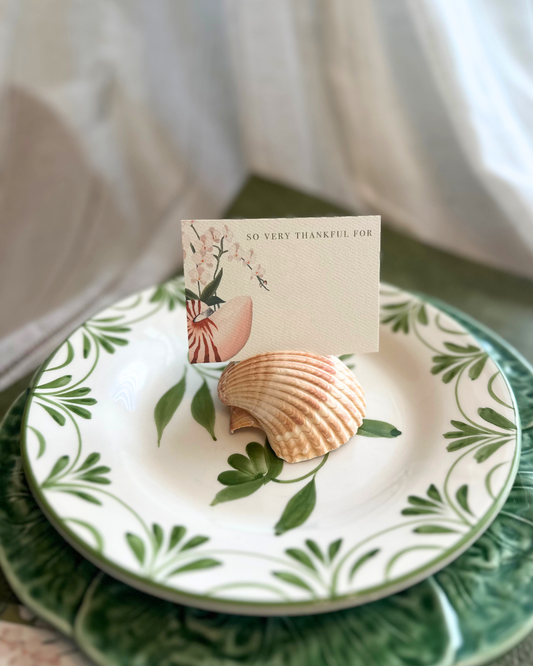 Nautilus and White Orchid Place Card