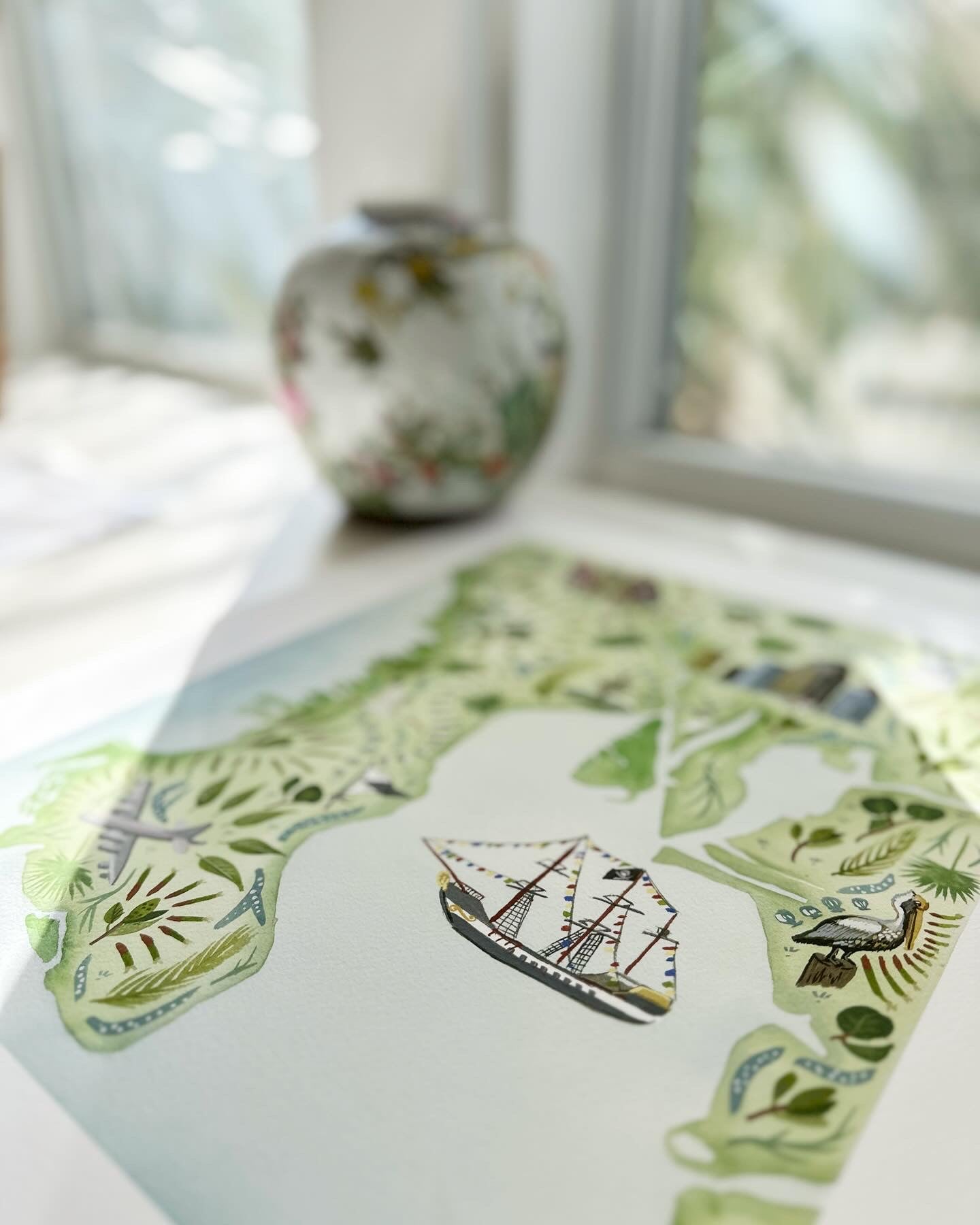Tampa Bay Coastal Map Motif