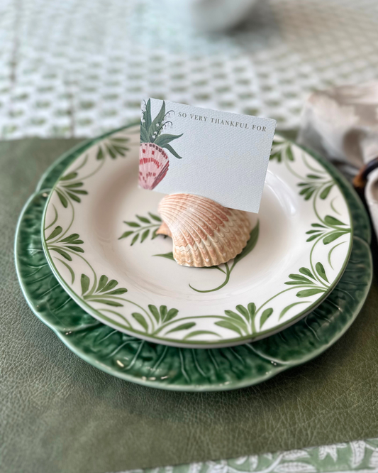 Cockle Shell and Lily of the Valley Place Card
