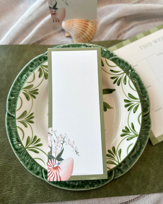 Nautilus and White Orchid Notepad