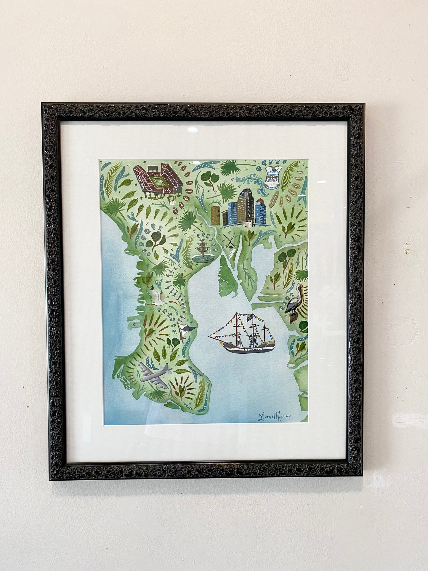 Tampa Bay Coastal Map Motif