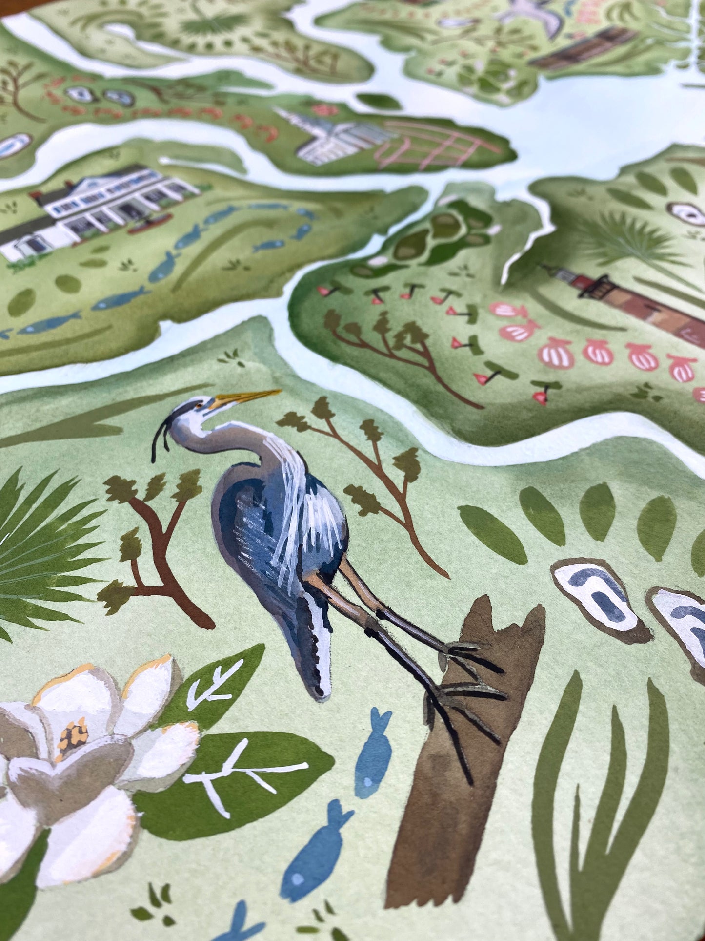 Charleston Coastal Map Motif