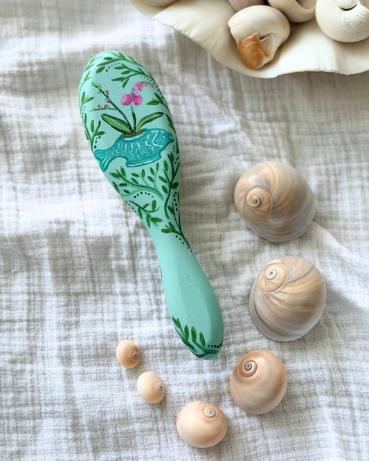 Fish Vase and Orchid Baby Brush
