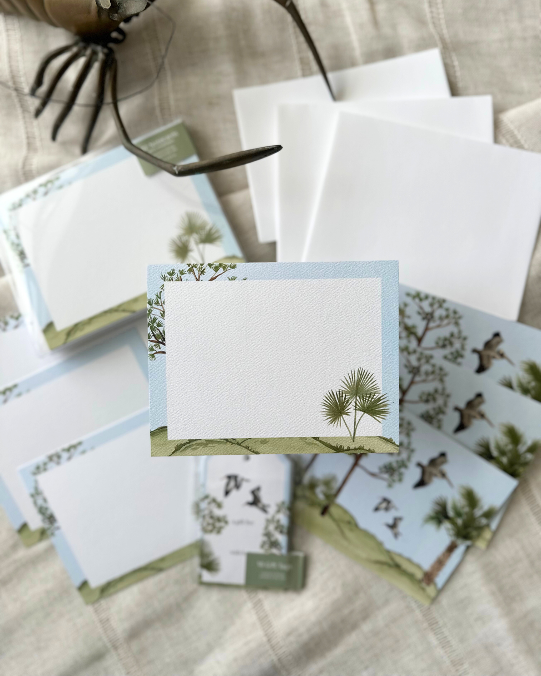 Florida Chinoiserie Notecards, Pines and Palms