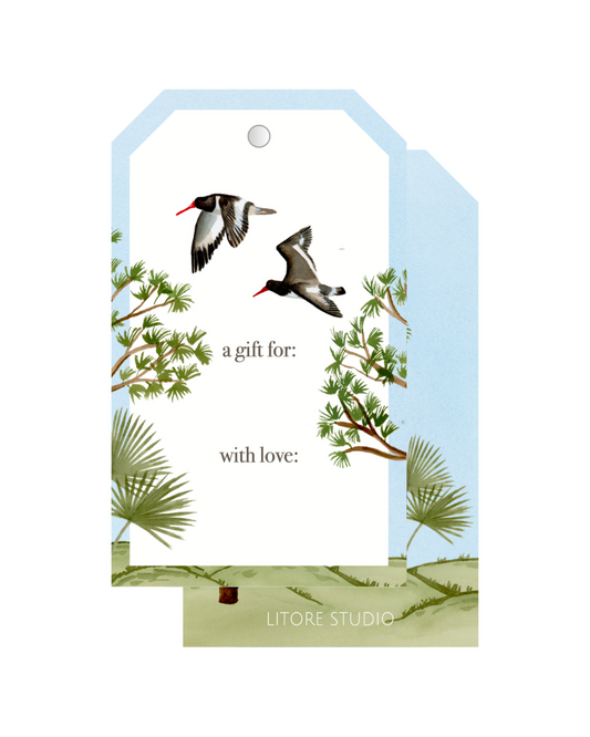 Florida Chinoiserie Gift Tags, Pines and Palms