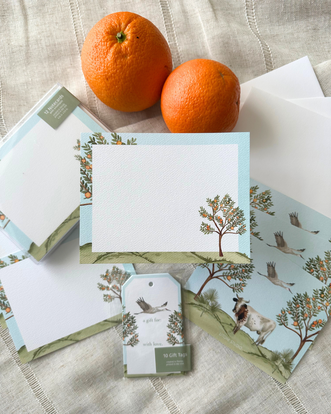 Florida Chinoiserie Notecards, In the Groves