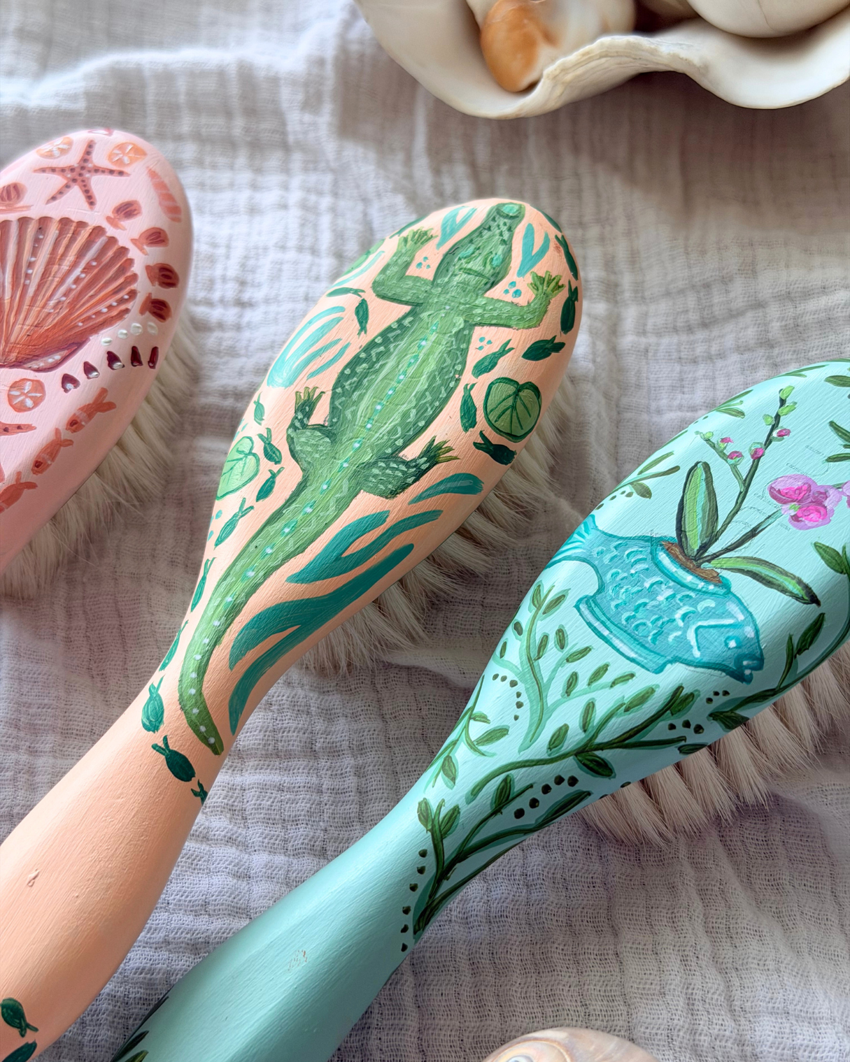 Fish Vase and Orchid Baby Brush
