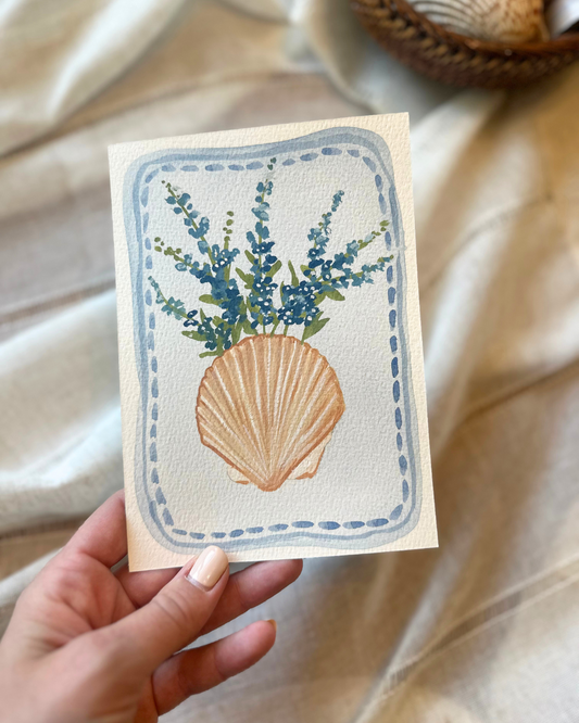 Scallop and Delphinium