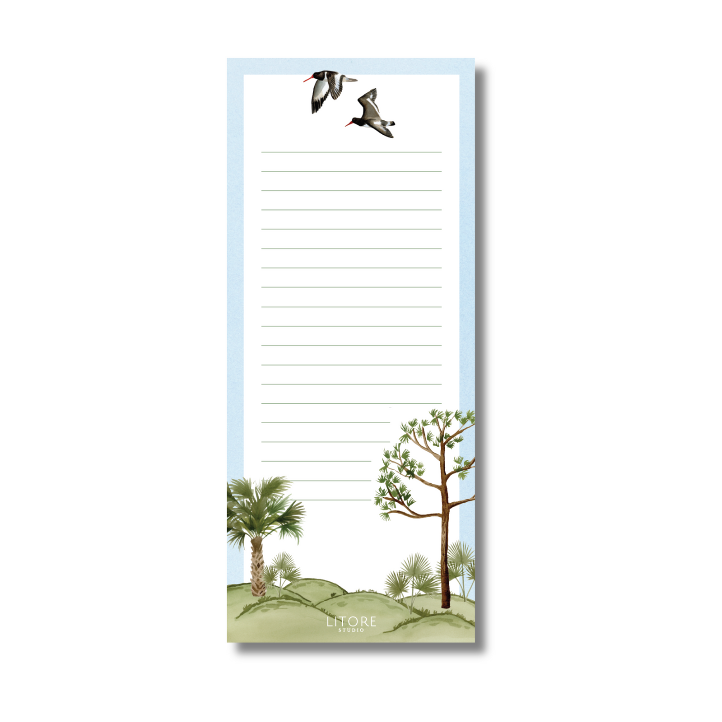 Florida Chinoiserie, Pines and Palms List Notepad