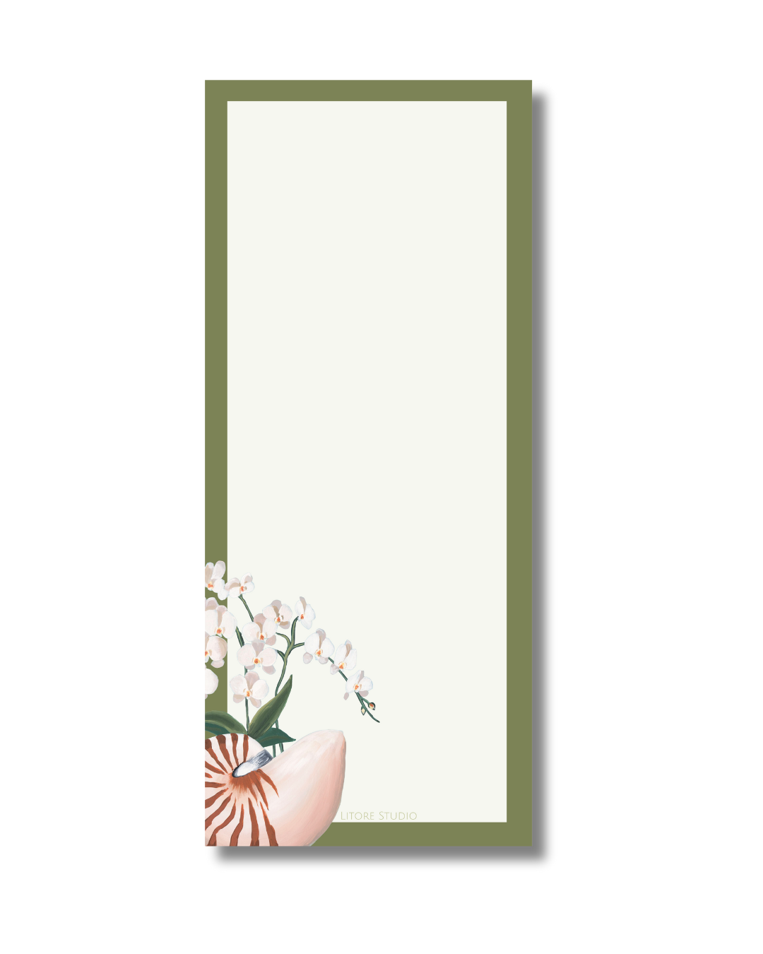 Nautilus and White Orchid Notepad