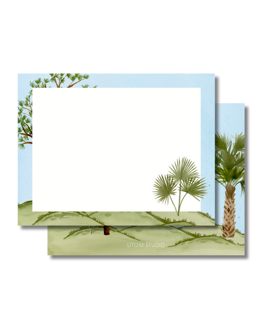 Florida Chinoiserie Notecards, Pines and Palms